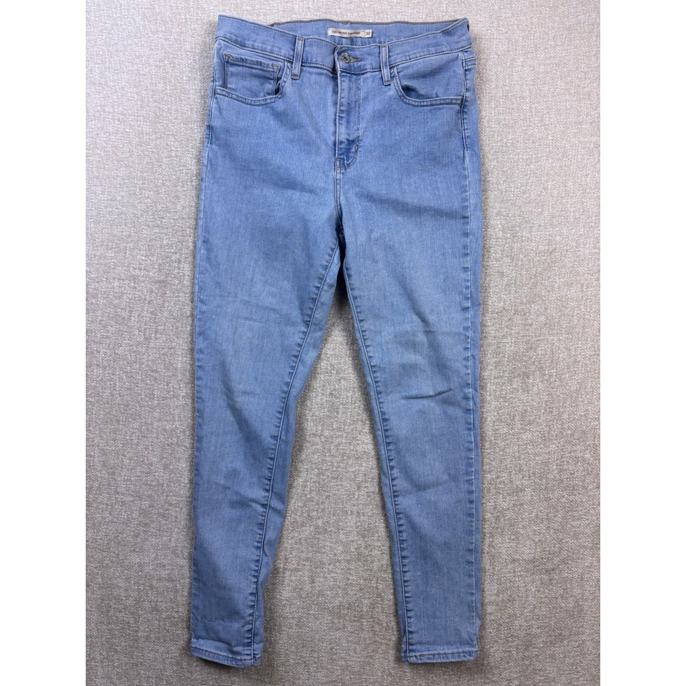 Levis 720 High Rise Super Skinny Jeans Light Wash Blue Denim Size 30
